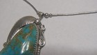Navajo Signed H Tsosie (Herbert?) Sterling Silver Turquoise Pendant Necklace — photo 7