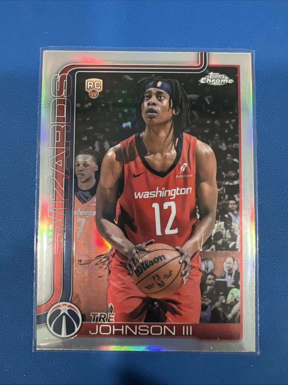 2025-26 Topps Chrome Tre Johnson III Rookie RC #256 Silver Refractor - Wizards