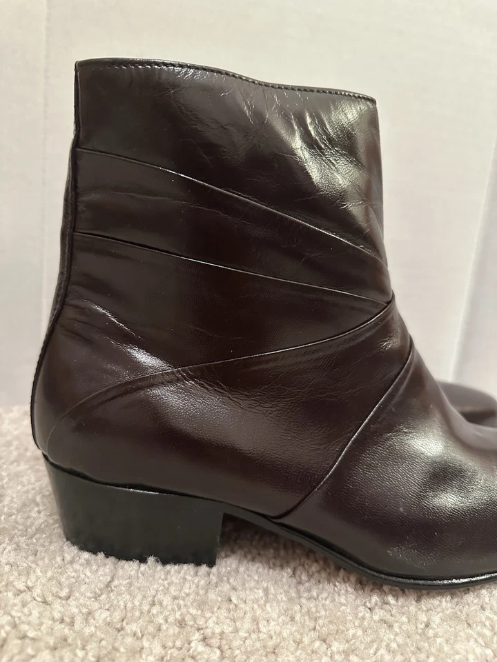 Botines Giorgio Brutini para hombre de cuero genuino talla 8EEE marrón cremallera lateral Foto 4 de 4