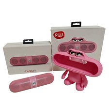 Beats Pill 2.0 Bluetooth Speaker Pink Character Stand Dude Wireless Audio Used