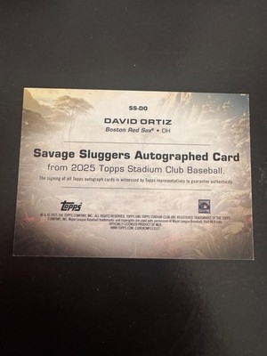 2025 Topps Stadium Club David Ortiz Savage Sluggers Auto Turquoise