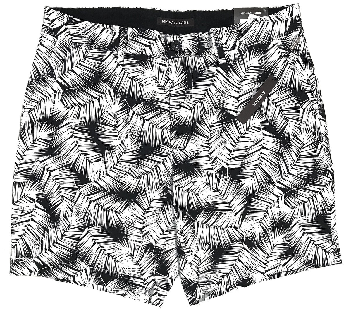 Men's MICHAEL KORS Black White Cotton + Floral Shorts Tagged