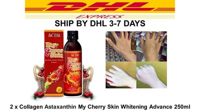 2 x Collagen Astaxanthin My Cherry Skin Whitening Glowing Anti Aging Acne 250ml