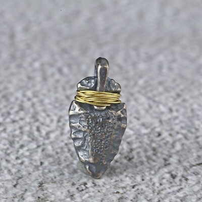 B36 Anhänger Speerspitze Waffe Steinzeit 925 Sterlingsilber
