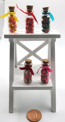 Miniature Set of 5 Jars  filled  with  MIXED FRUIT GUMMIES #236
