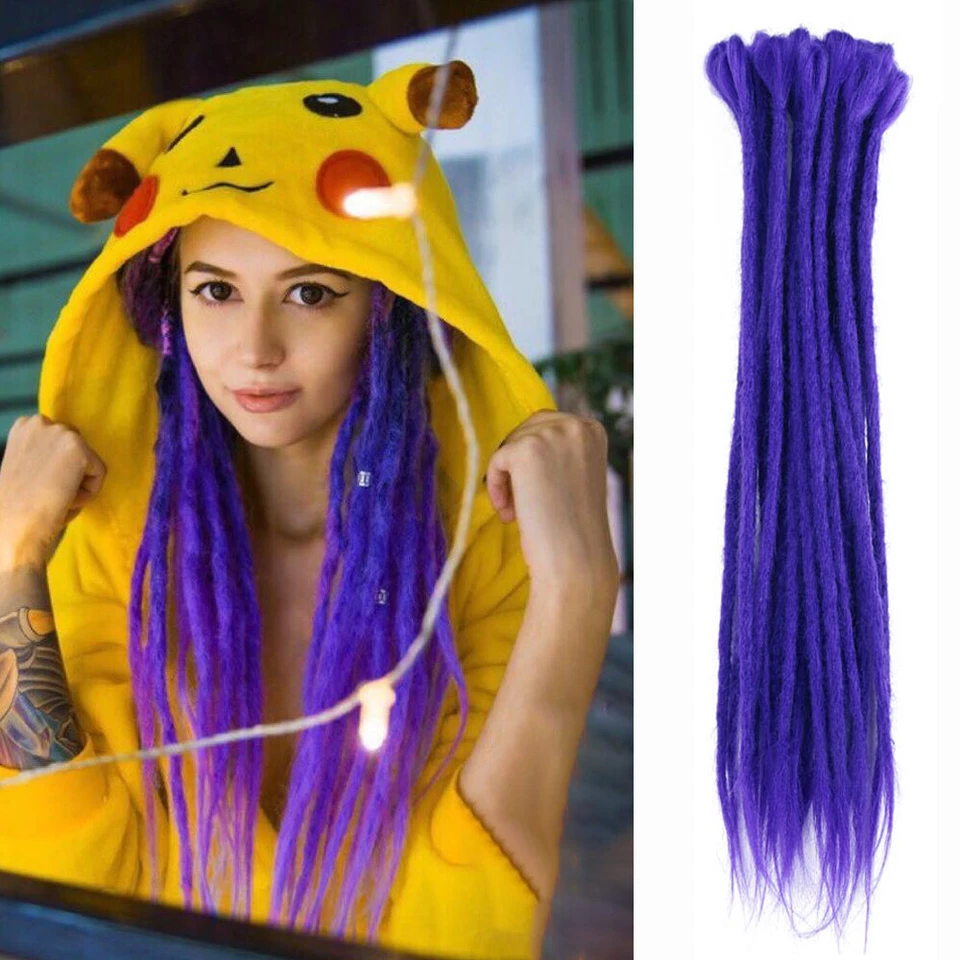 20" Dreadlocks Extensions Violette Kunsthaar Dreadlock Zöpfe SE Dreads Punk Locs - Bild 3 von 4