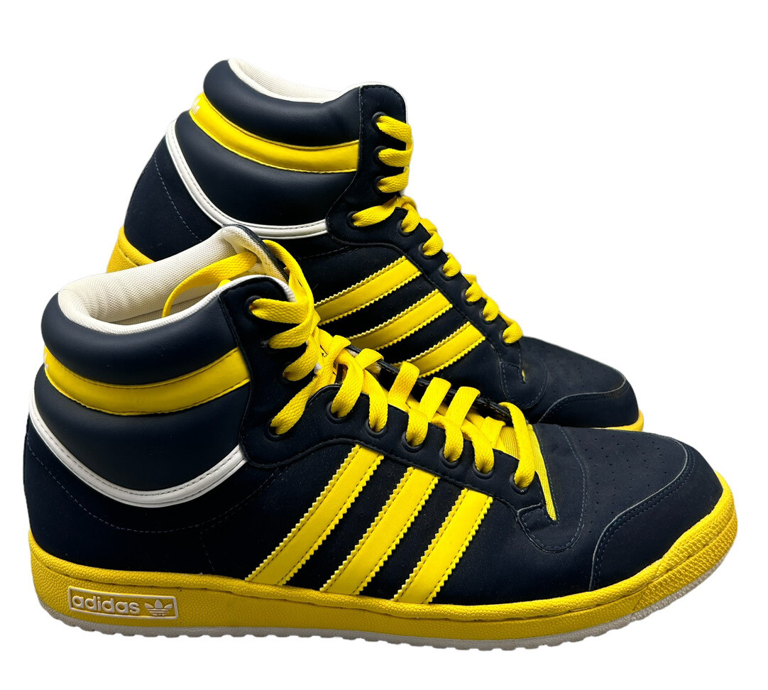 Adidas Top Ten Blue And Yellow Adidas Jeans Trainers Collegiate Navy