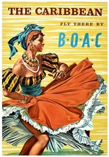 The Caribbean Travel Poster Print  Reproduction Giclee Print 11x17
