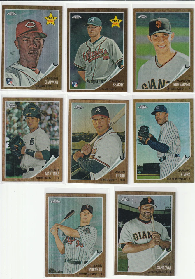 2011 TOPPS HERITAGE CHROME REFRACTOR UPICK CHIPPER RIVERA PUJOLS KEMP CHAPMAN RC - Image 2 of 2