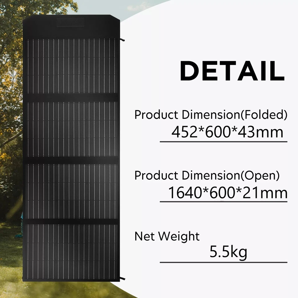 12V 400W Folding Solar Panel Blanket Flexible Solar Mat Mono Power USB 400 Watt - image 2 of 4