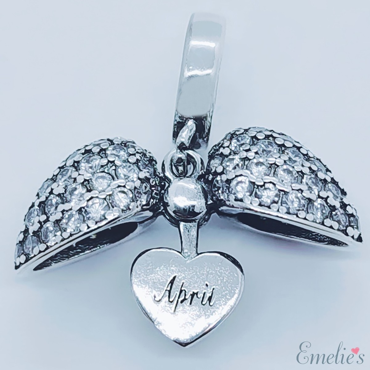 VOROCO 925 Sterling Silver Heart Charm Bead - Engraved Flowers, Trees, Birds, With Zircon Stones