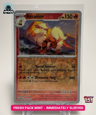 Pokemon Carta Singola Arcanine 059/165 - Set 151 - Versione Reverse Foal - Edizione Italiana - 3