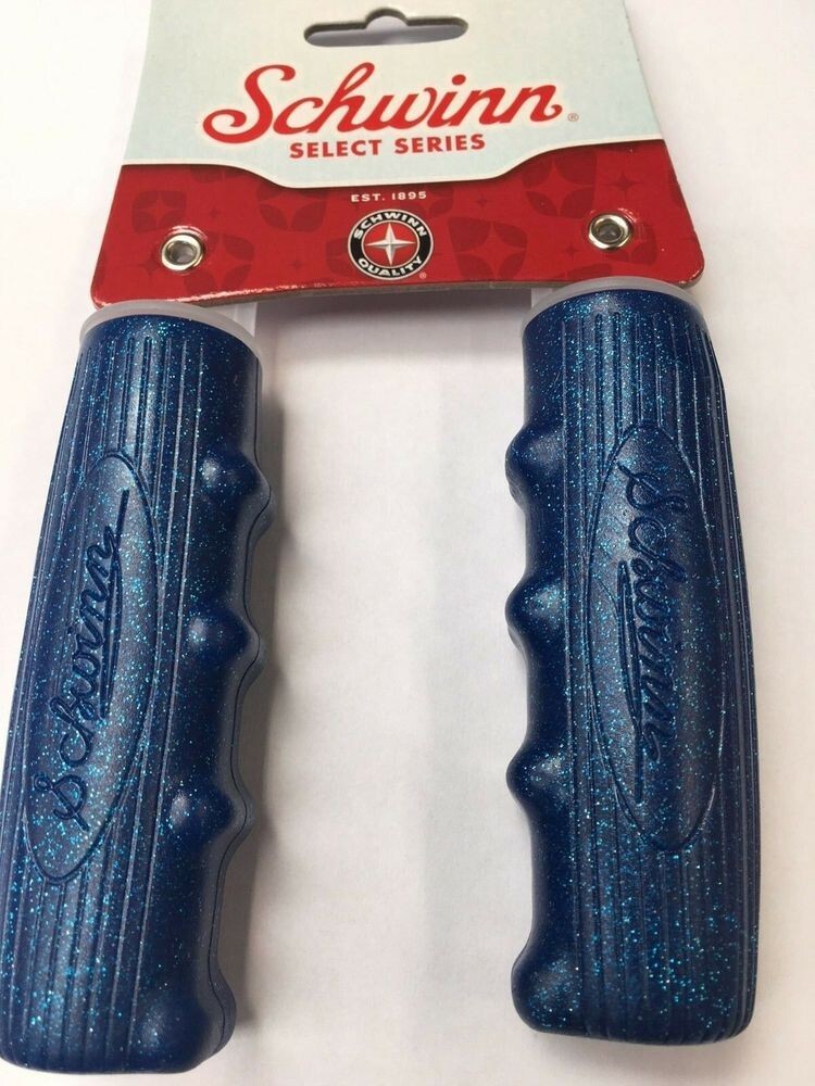 Poignées vélo Schwinn Phantom Blue bleu rétro pour guidon de cruiser et fixie
