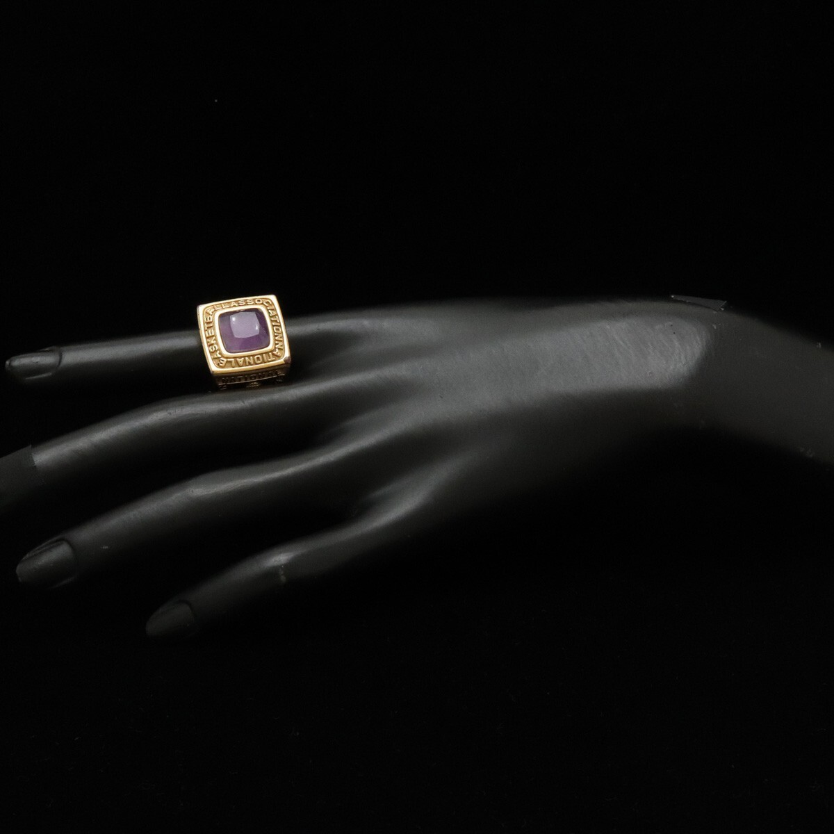 LOUIS VUITTON LV x NBA Purple Stone Gold Plated Wide Ring LOUIS VUITTON LV x NBA Purple Stone Gold Plated Wide Ring