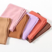 Heavy Weight Chiffon Shawls Solid Color Headscarf Head Wraps Sunscreen DIY Vei;