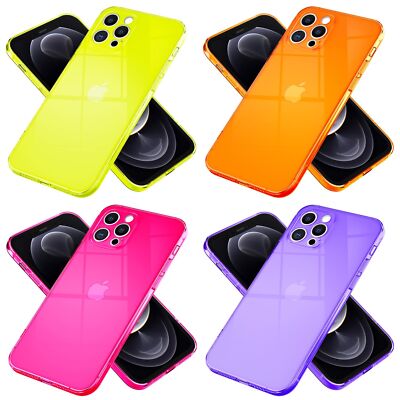 NALIA Neon Silikonhülle iPhone 12 Pro Max Case Signal-Farbe stoßfest