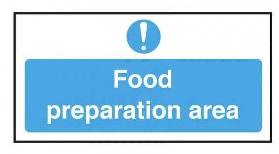 MILETA Food Preparation Area Sign Self Adhesive Vinyl Notice Food Hygiene Sign
