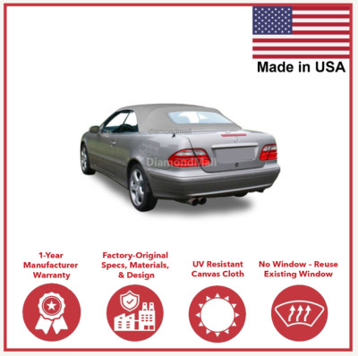 Fits Mercedes Benz W208 CLK Series 1999-2003 Convertible Top Orion Gray German