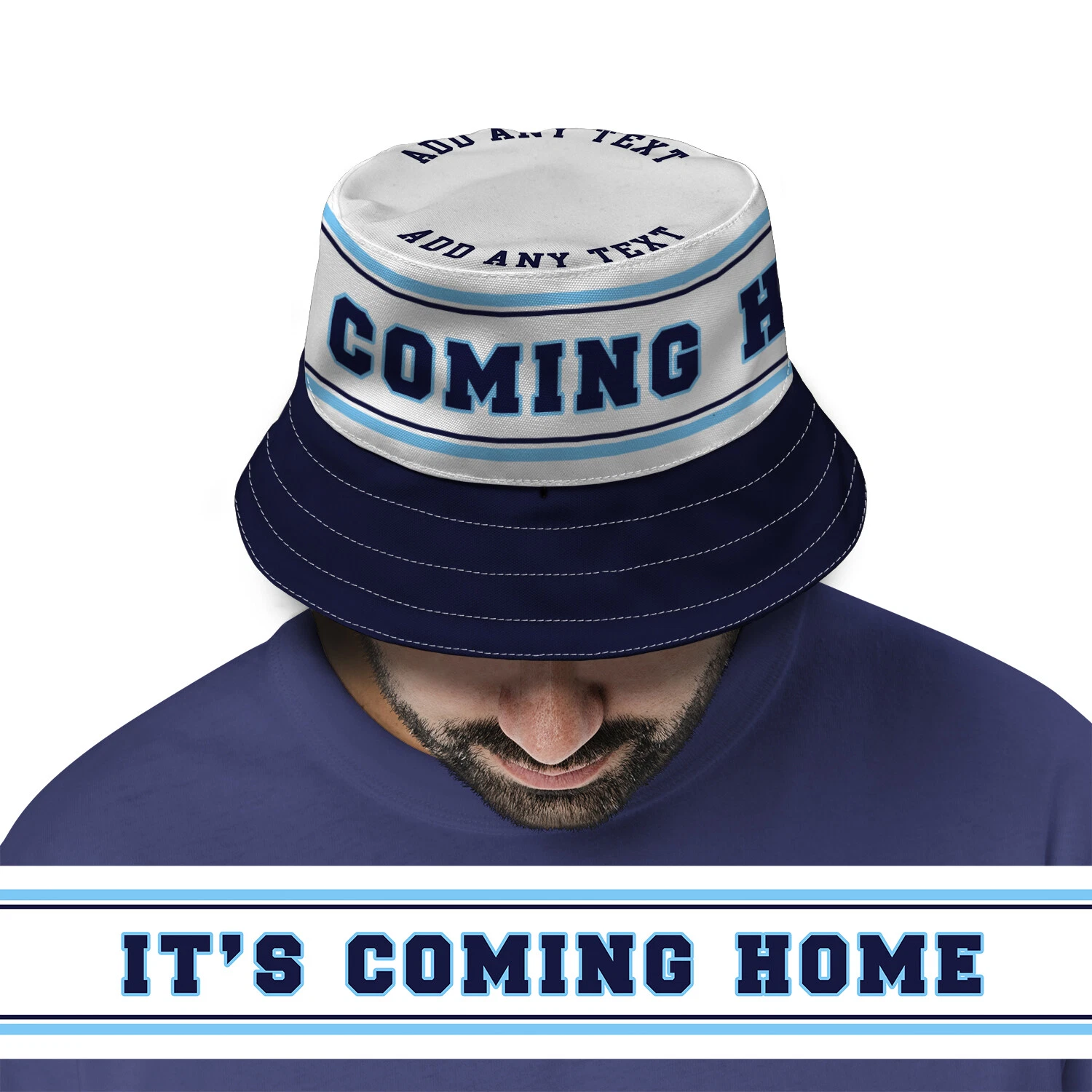 ENGLAND Football Bucket Hat Blue IT'S COMING HOME Fisherman hat