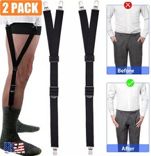 2PCS Adjustable Men's Y-shaped Shirt Holder Elastic Shirt Clip for Shirt Folding