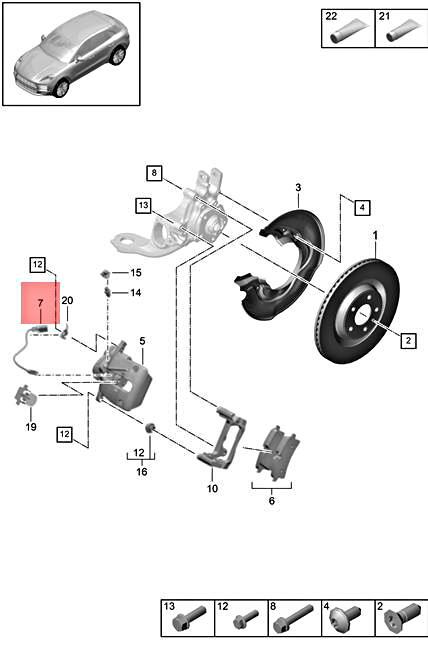 Genuine PORSCHE Macan 95B Sender Wire Pad Wear Indicator 