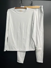 MEDIUM  Women's Thermajane  White Crew Base Layer Thermal Set  Thermajohn