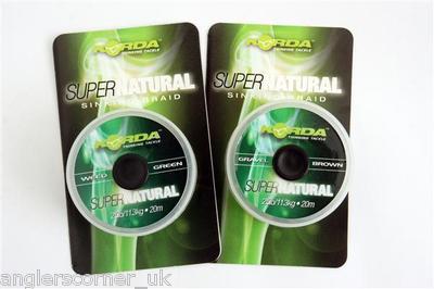 Korda Super Natural Braid Carp Fishing Hooklink 18lb 25lb Green Brown