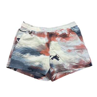 NIKE ACG RESEVOIR GOAT ALL OVER PRINT HIKING ATHLETIC SHORTS XL BLUE WHITE (35)