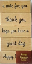 BIRTHDAY GREETINGS Rubber Stamps 184582 Recollections Set of 5 Brand NEW! words