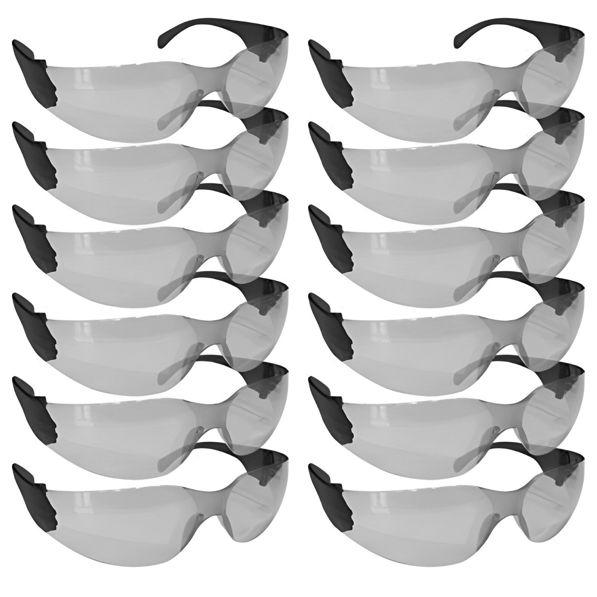 Crystal Color Lens Black Temple Safety Glasses, Anti-Scratch