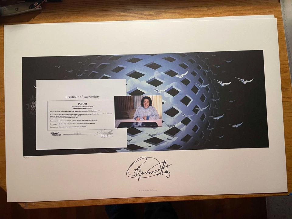 Impresión artística de la OMS TOMMY #316/750 autografiada por Roger Daltrey certificado de autenticidad foto oficial Foto 3 de 4