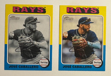 2024 Topps Heritage High Number Jose Caballero #646 RC Black & White SP + Base