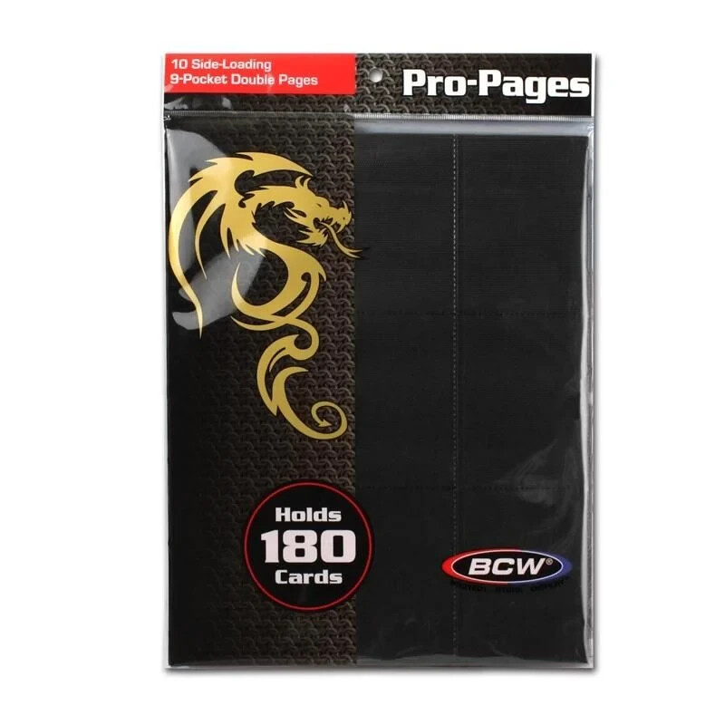 レコード2枚 50 BCW Side Loading 18 Pocket Album Pages Black Binder Page