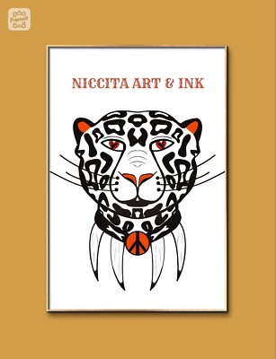 Poster DIN A4 Kunstdruck Leopard Tattoo Motiv Niccita Art & Ink