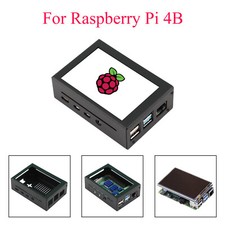 For Raspberry Pi 4B Metal Protective Case Cover Black Box 3.5in Screen