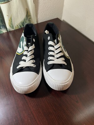 Green Bay Packers Foco Mens Size Big Logo Low Top Canvas Shoes Sneakers 