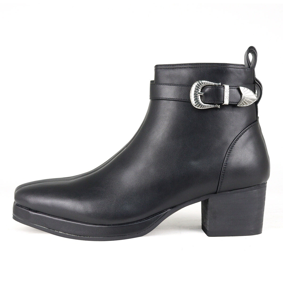 Chelsea Boots Men's Ankle Bootie Pointy Toe Buckle Heel Platform Zipper Leisure-image