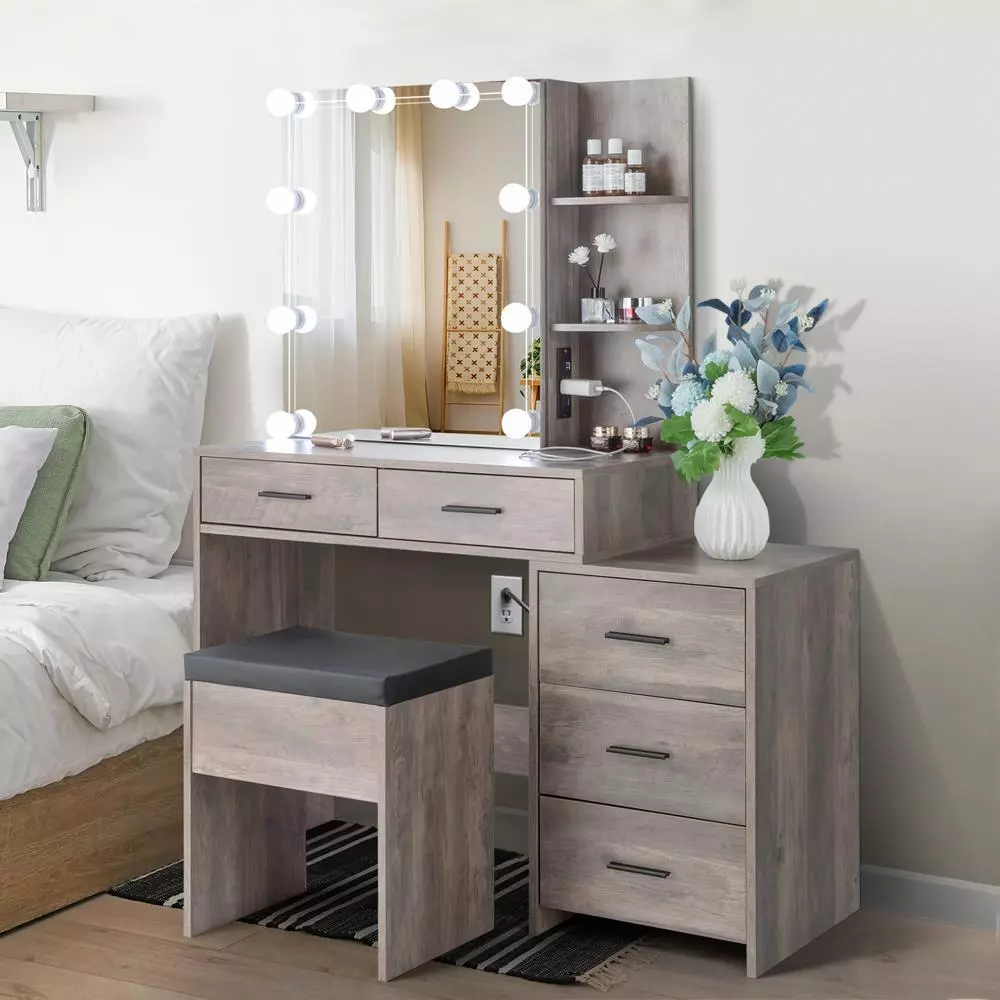 Dressing Tables With Mirror Lights Sets