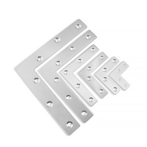 4/8 PCS STEEL FLAT RIGHT ANGLE BRACKET L Shape Corner Repair Brace Plate - Picture 7 of 20