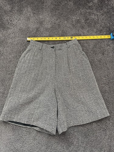 Vintage Norton McNaughton Women Size 8 Black White Herringbone Wool Lined Shorts
