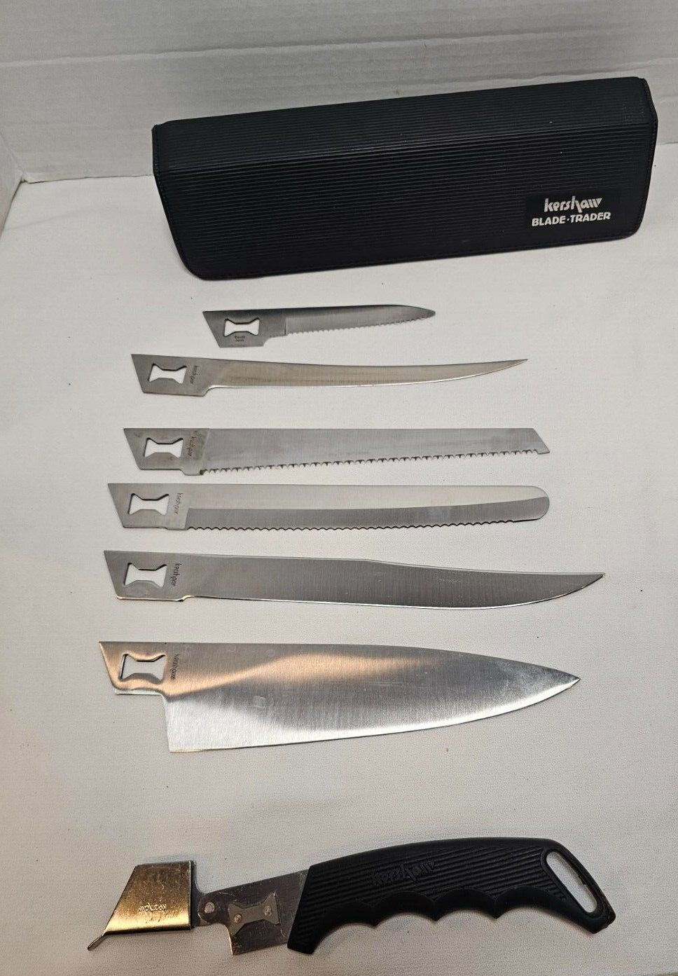 Vtg KERSHAW BladeTrader 1099TF, 6 Blade Interchangeable Knife Set, W