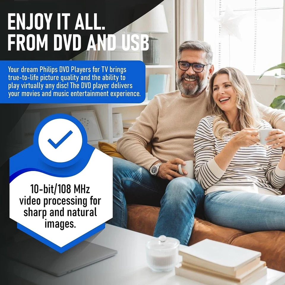 Philips DVD Player for Smart TV. Compatible with CD, DVD, MP3 + Remote Control - Image 4 of 4