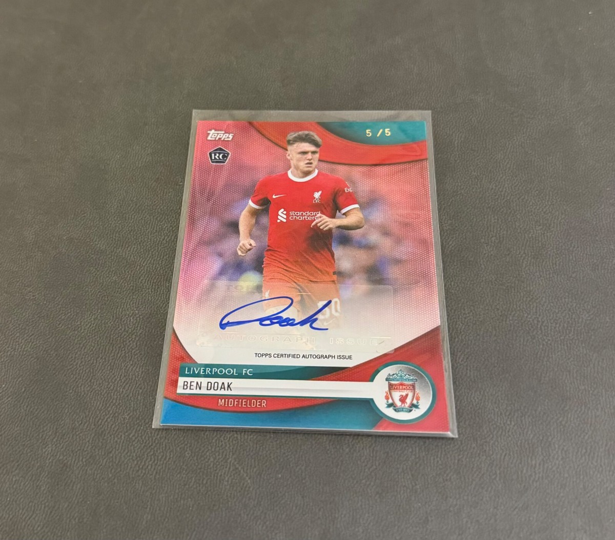 2023-24 Topps Soccer Liverpool Team Set BEN DOAK ROOKIE RC AUTO 5 
