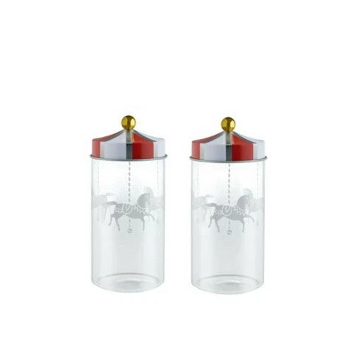 Barattoli per Spezie Set 2 Pezzi da Cucina in Vetro 14 cl ALESSI Circus MW68S2, fotografia 6 di 7