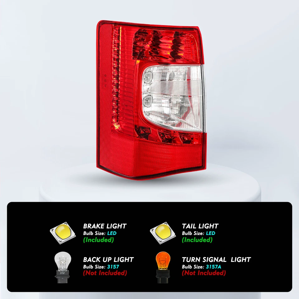 Lámpara de freno lateral del conductor para Chrysler Town & Country 2011-2016 luz trasera LED Foto 3 de 4