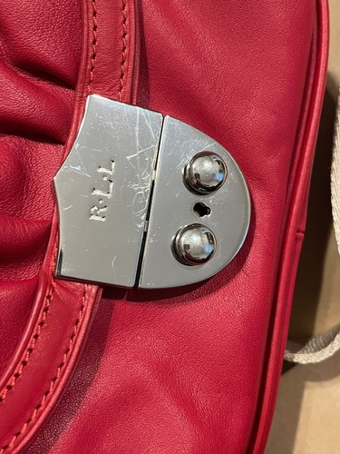 Ralph Lauren Red Leather Crossbody Bag - Compact and Chic - Picture 9 of 19