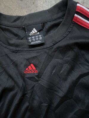 adidas red and white striped long sleeve BLACK | eBay
