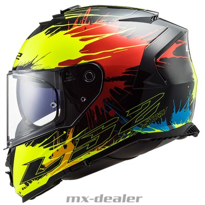LS2 FF 800 Storm Drop Schwarz Gelb Motorrad Helm Integralhelm + Pinlock S - XXL