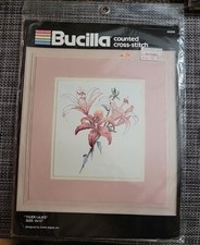 BUCILLA COUNTED CROSS-STITCH "TIGER LILIES" 40299 MULTI-COLOR 9 X12 U.S.A. MADE