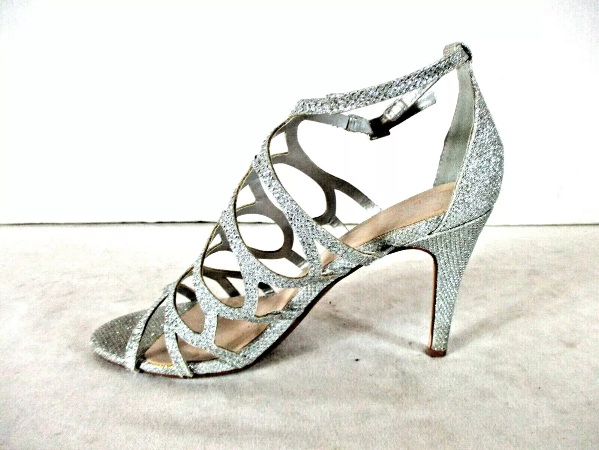 Open toe shop heels silver